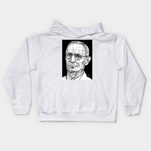 HERMANN HESSE ink portrait Kids Hoodie